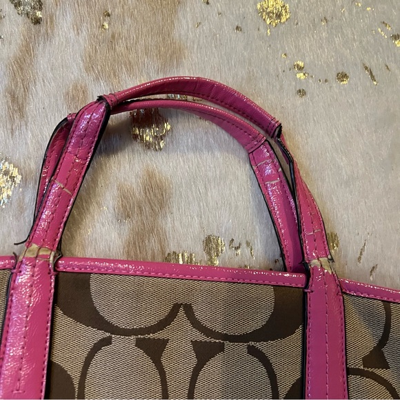 Coach Khaki and Fuchsia Bag-Bad Condition-Craft Project - Picture 10 of 10